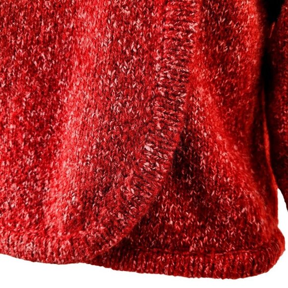 Nine West Jeans Short Cardigan Red Knit Single Button Sweater Womens L - Picture 6 of 11
